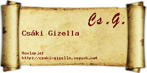 Csáki Gizella névjegykártya